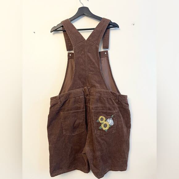 Hot topic her universe shrek brown corduroy short overalls embroidered shrek 1X - Picture 7 of 11
